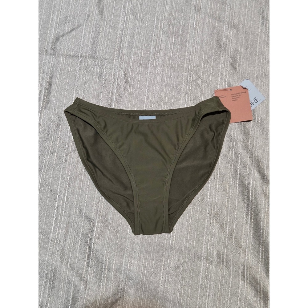 Shade & Shore Womens‎ Olive Green High Leg Low Rise Bikini Bottom XS 0-2